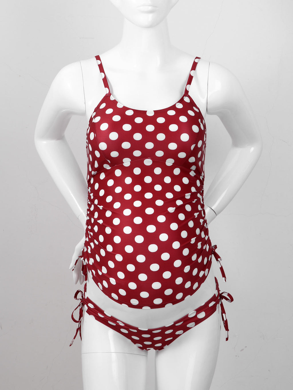 Maternity One Piece Swimsuit Pregnant Women Summer Plus Size Polka Dots Swimwear Beachwear Pregnancy Bathing Suit