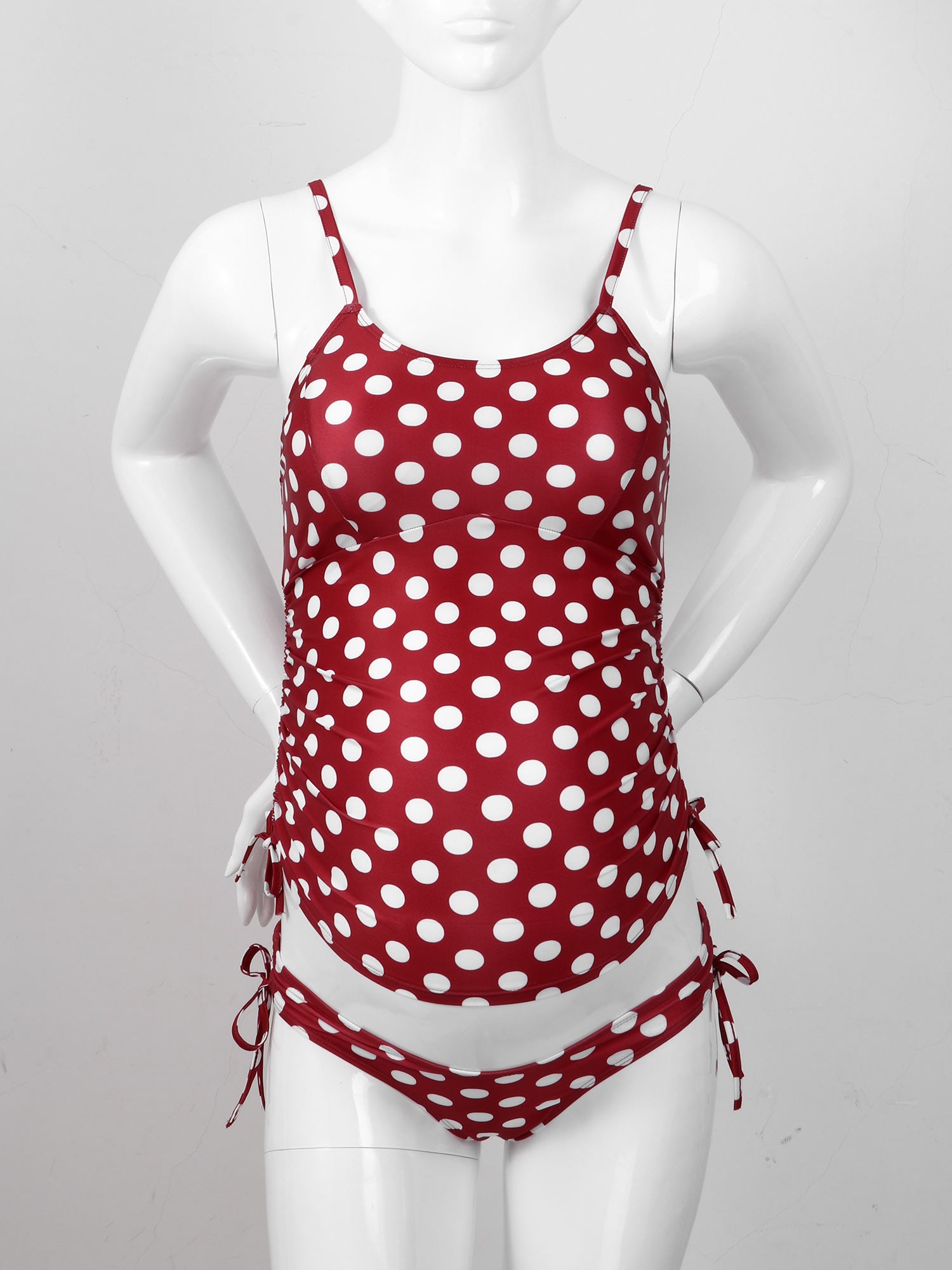 Maternity One Piece Swimsuit Pregnant Women Summer Plus Size Polka Dots Swimwear Beachwear Pregnancy Bathing Suit