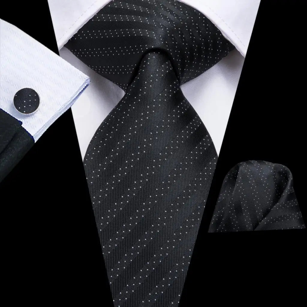 8.5cm Black Solid Striped Paisley 100% Silk Men's Business Tie Neck Tie for Men Fashion Luxury Wedding Necktie Gravatas