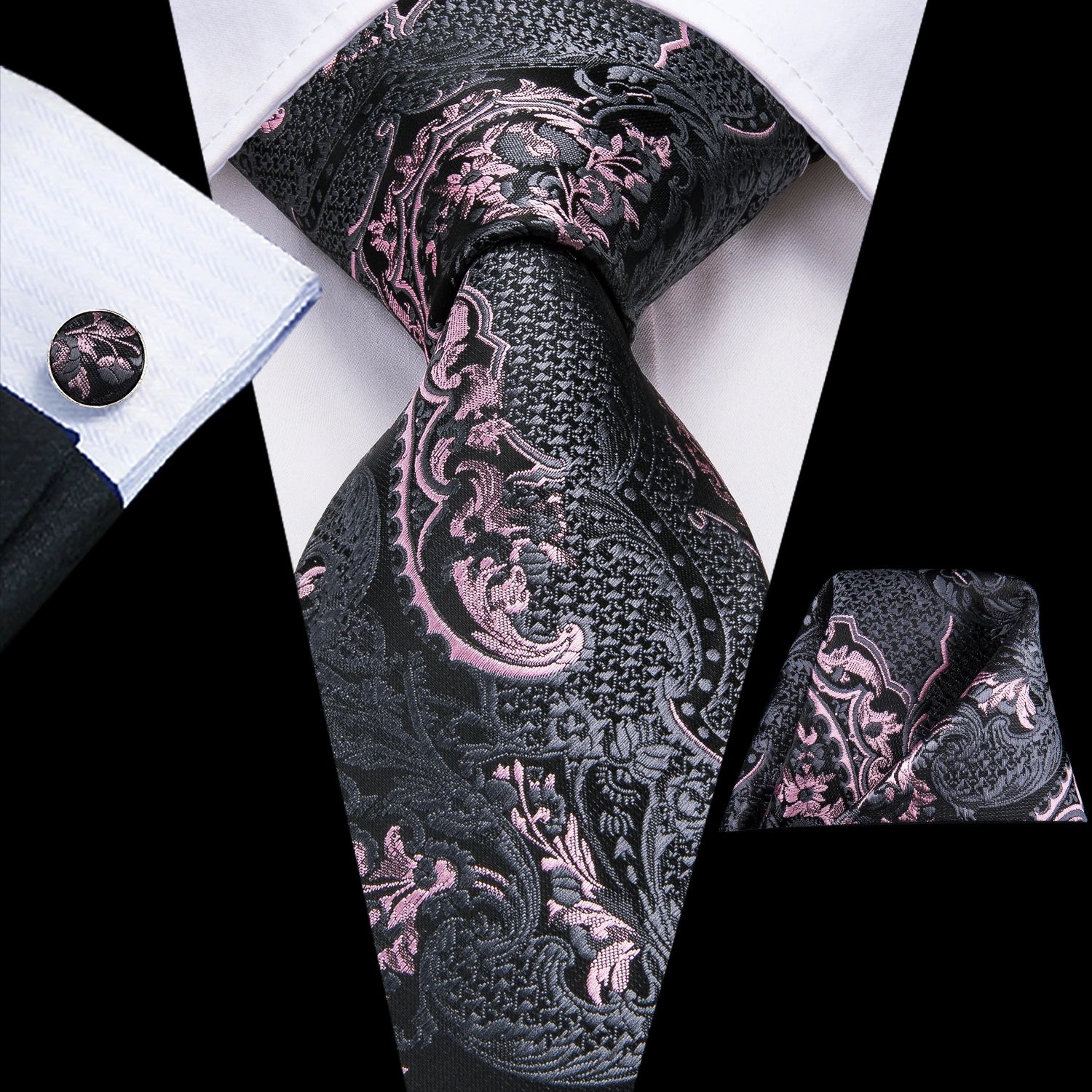 8.5cm Black Solid Striped Paisley 100% Silk Men's Business Tie Neck Tie for Men Fashion Luxury Wedding Necktie Gravatas