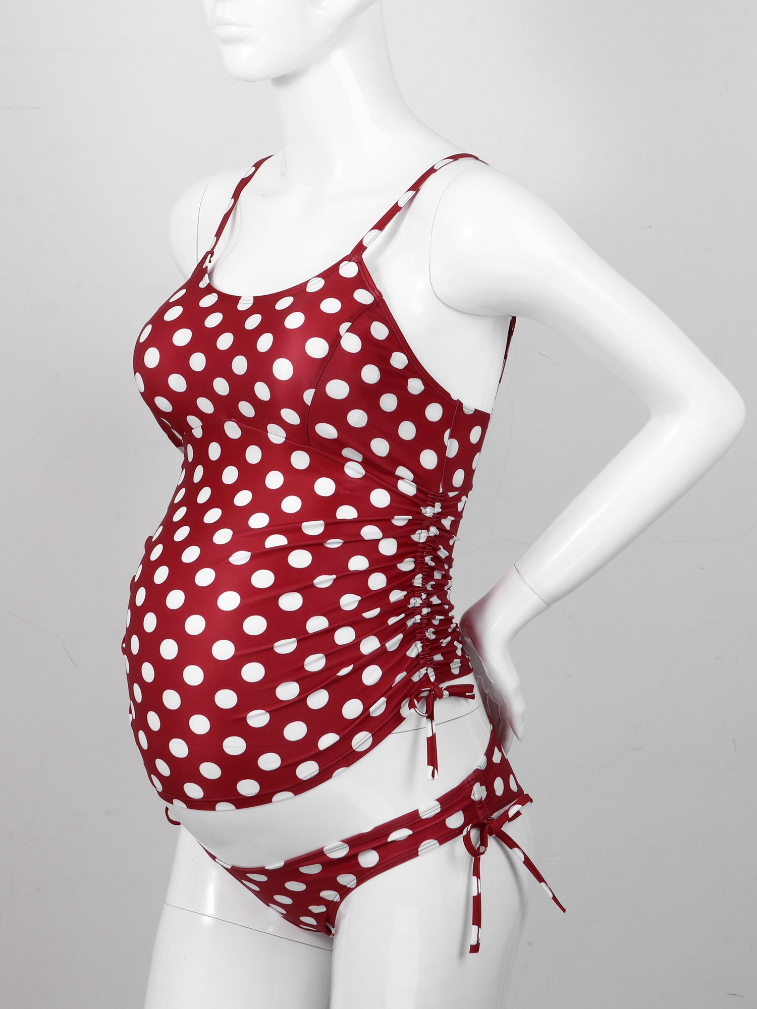 Maternity One Piece Swimsuit Pregnant Women Summer Plus Size Polka Dots Swimwear Beachwear Pregnancy Bathing Suit