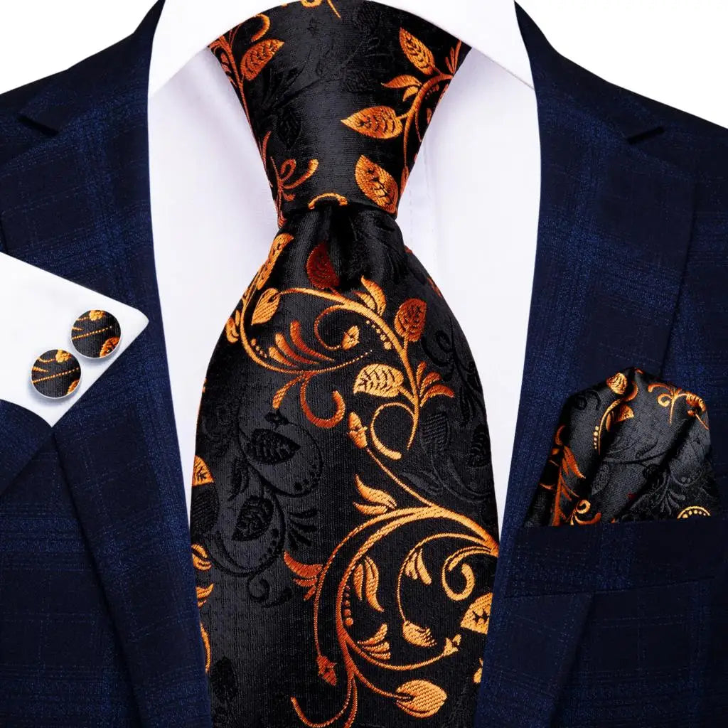 8.5cm Black Solid Striped Paisley 100% Silk Men's Business Tie Neck Tie for Men Fashion Luxury Wedding Necktie Gravatas