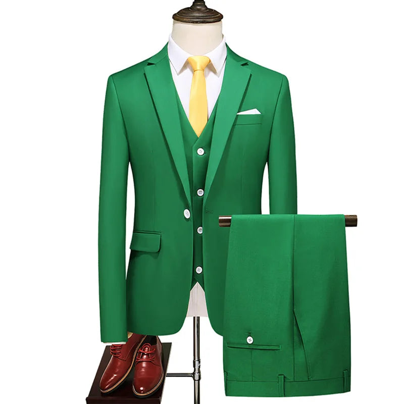 Slim Men's Suit 3 Pieces Set (Jacket + Pants + Vest)