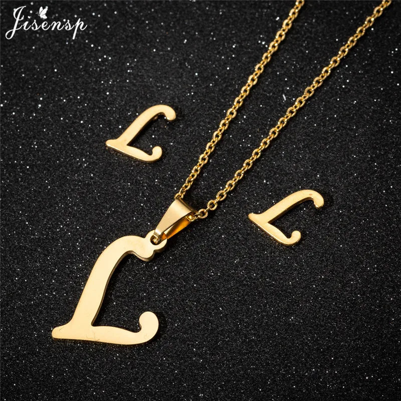 Personalize A-Z Letter Alphabet Pendant Necklace Long Chain Initial Necklaces Charms