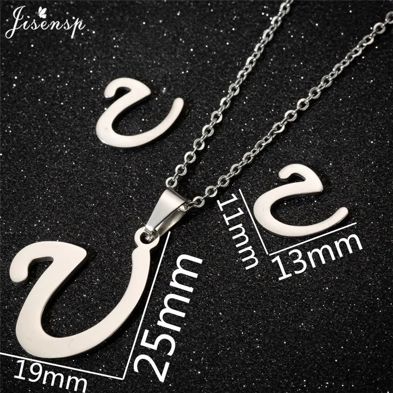 Personalize A-Z Letter Alphabet Pendant Necklace Long Chain Initial Necklaces Charms