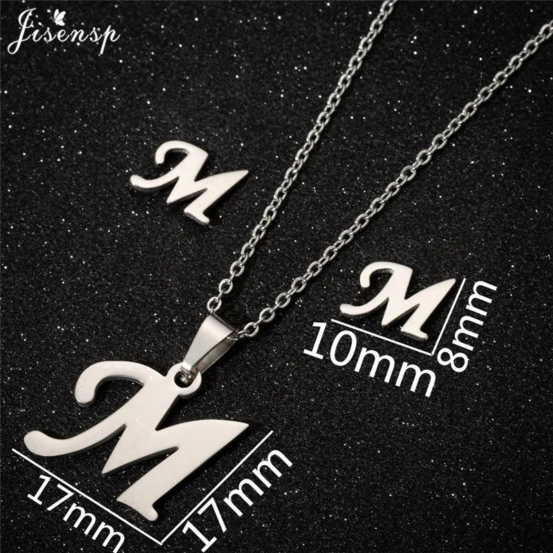 Personalize A-Z Letter Alphabet Pendant Necklace Long Chain Initial Necklaces Charms
