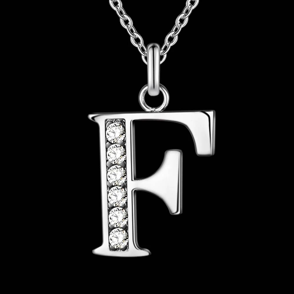 Letter A-S  silver plated Necklace, Pendant