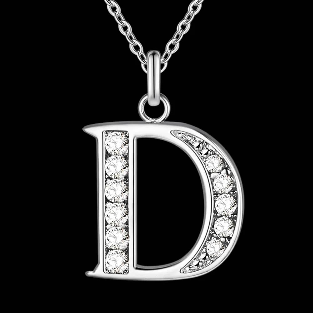 Letter A-S  silver plated Necklace, Pendant