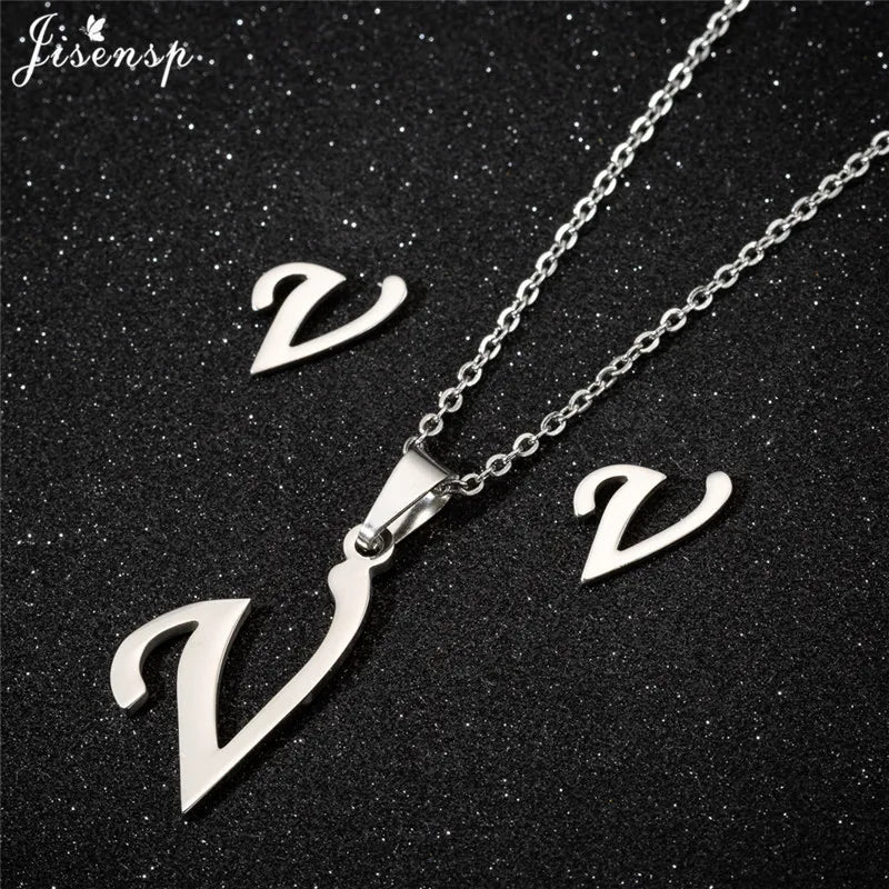 Personalize A-Z Letter Alphabet Pendant Necklace Long Chain Initial Necklaces Charms