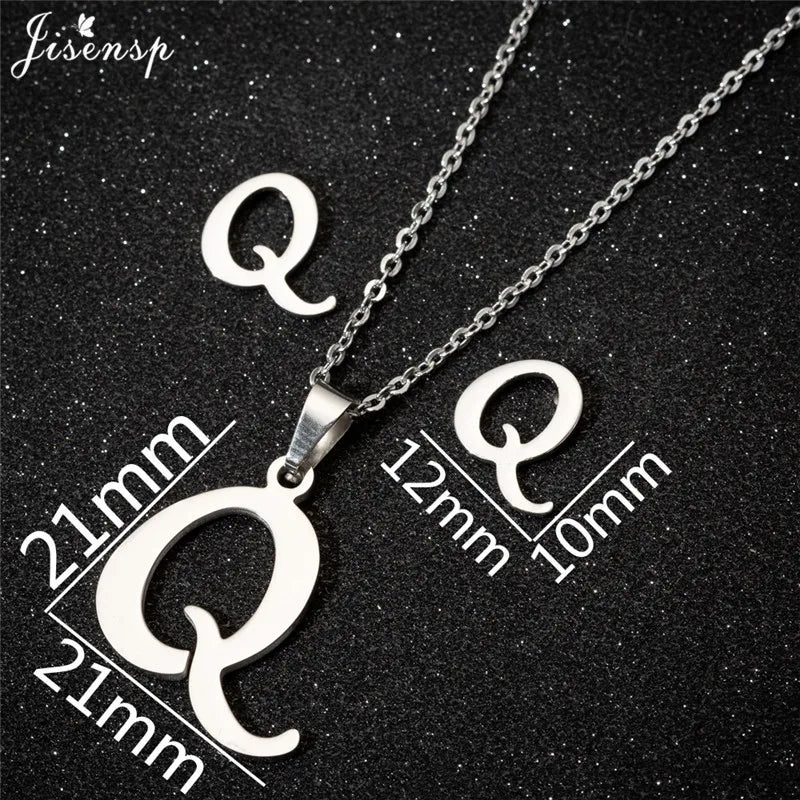 Personalize A-Z Letter Alphabet Pendant Necklace Long Chain Initial Necklaces Charms
