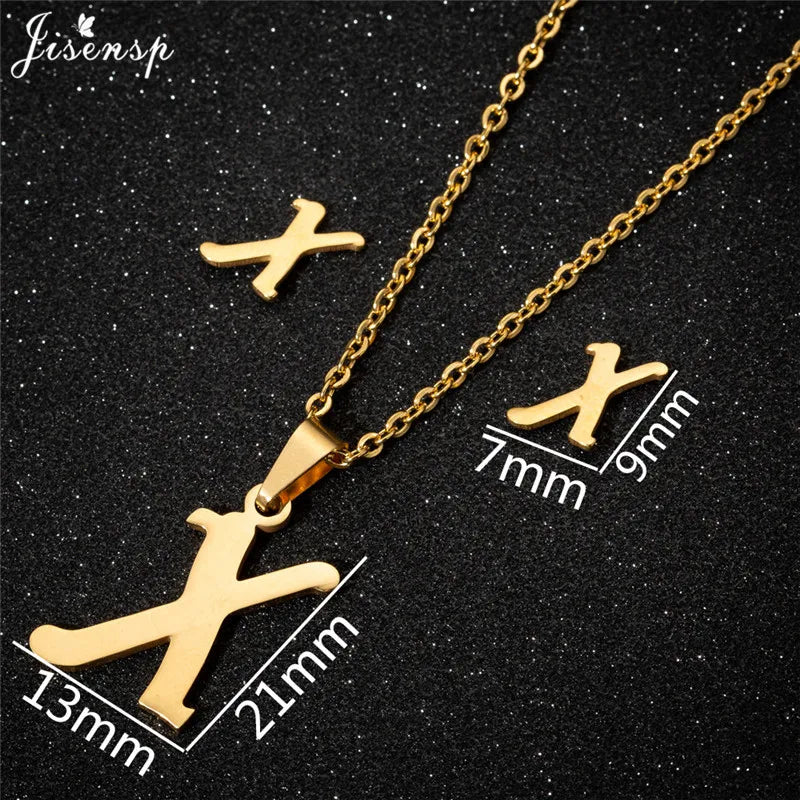 Personalize A-Z Letter Alphabet Pendant Necklace Long Chain Initial Necklaces Charms
