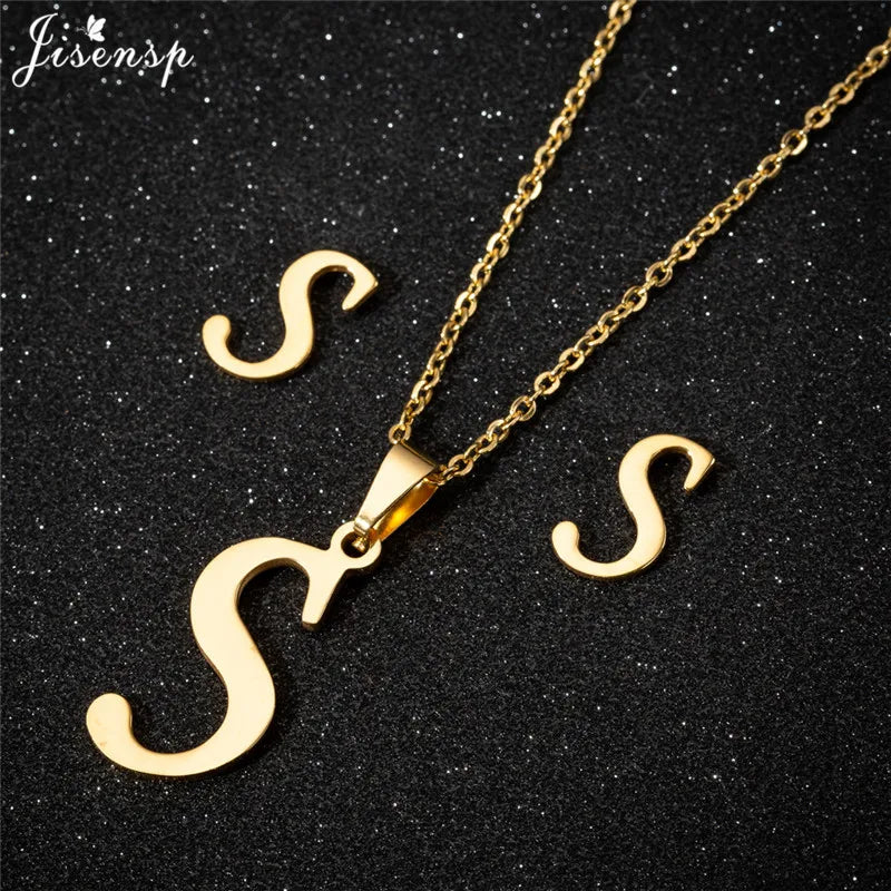 Personalize A-Z Letter Alphabet Pendant Necklace Long Chain Initial Necklaces Charms