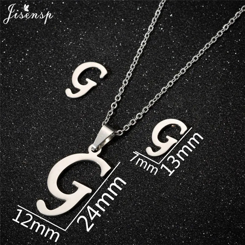 Personalize A-Z Letter Alphabet Pendant Necklace Long Chain Initial Necklaces Charms