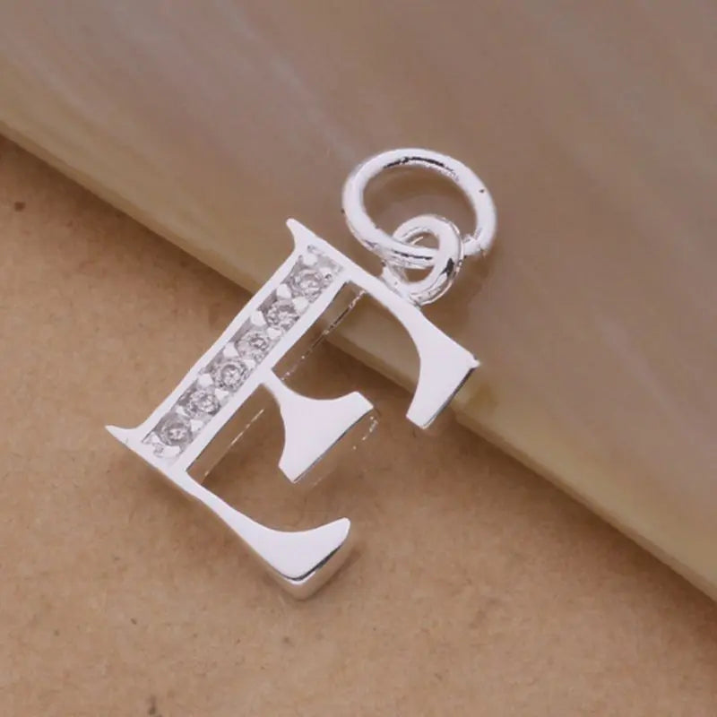 Letter A-S  silver plated Necklace, Pendant