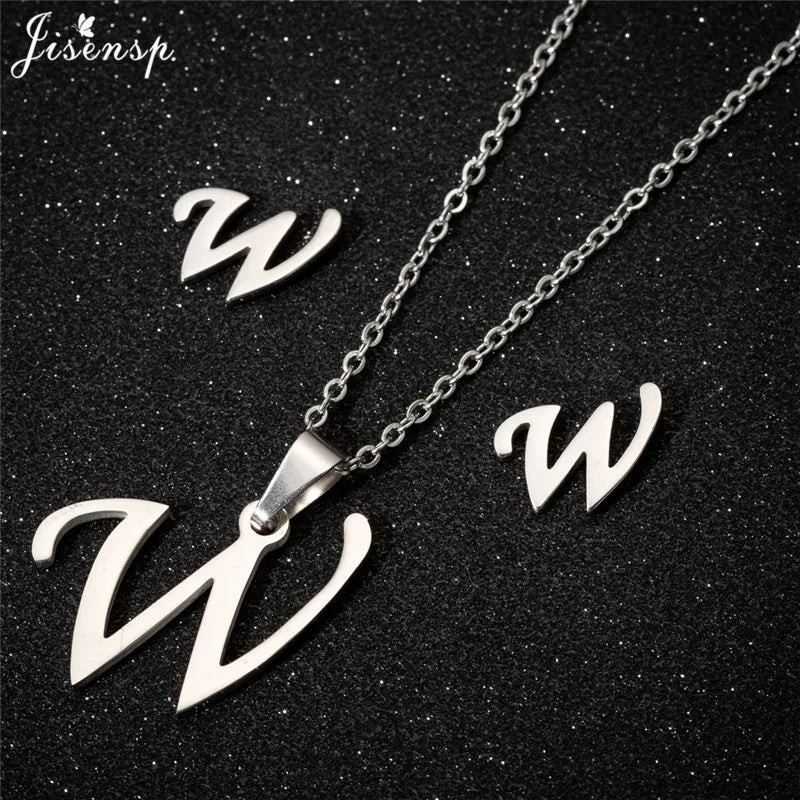 Personalize A-Z Letter Alphabet Pendant Necklace Long Chain Initial Necklaces Charms