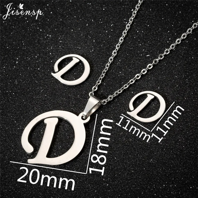 Personalize A-Z Letter Alphabet Pendant Necklace Long Chain Initial Necklaces Charms