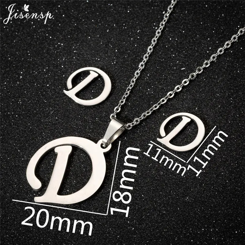 Personalize A-Z Letter Alphabet Pendant Necklace Long Chain Initial Necklaces Charms