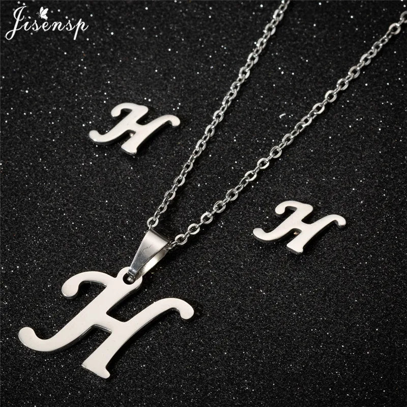 Personalize A-Z Letter Alphabet Pendant Necklace Long Chain Initial Necklaces Charms
