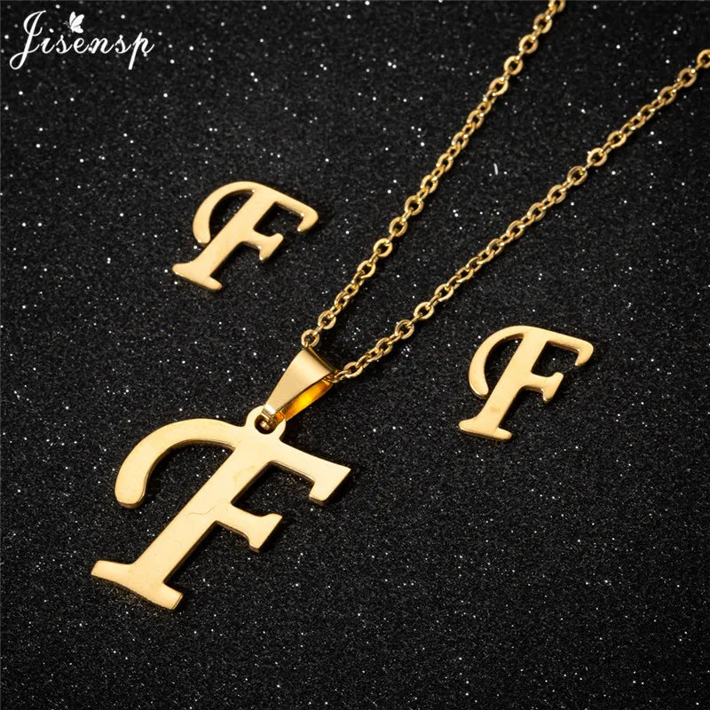 Personalize A-Z Letter Alphabet Pendant Necklace Long Chain Initial Necklaces Charms