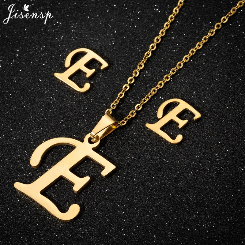 Personalize A-Z Letter Alphabet Pendant Necklace Long Chain Initial Necklaces Charms