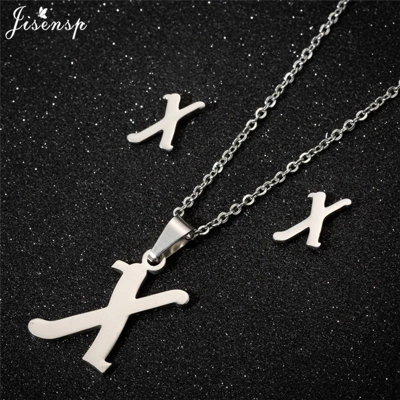 Personalize A-Z Letter Alphabet Pendant Necklace Long Chain Initial Necklaces Charms