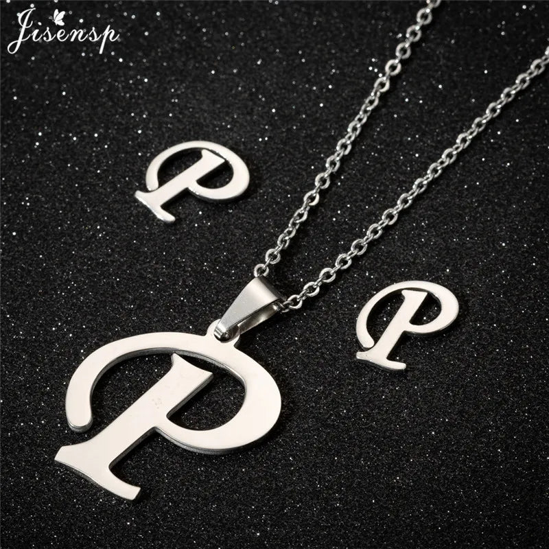 Personalize A-Z Letter Alphabet Pendant Necklace Long Chain Initial Necklaces Charms