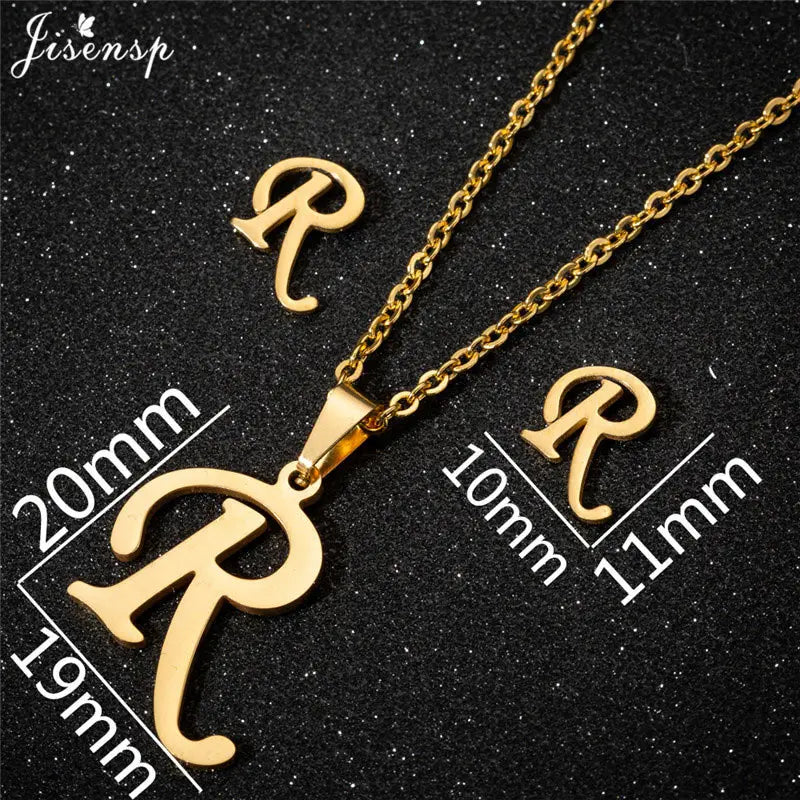 Personalize A-Z Letter Alphabet Pendant Necklace Long Chain Initial Necklaces Charms