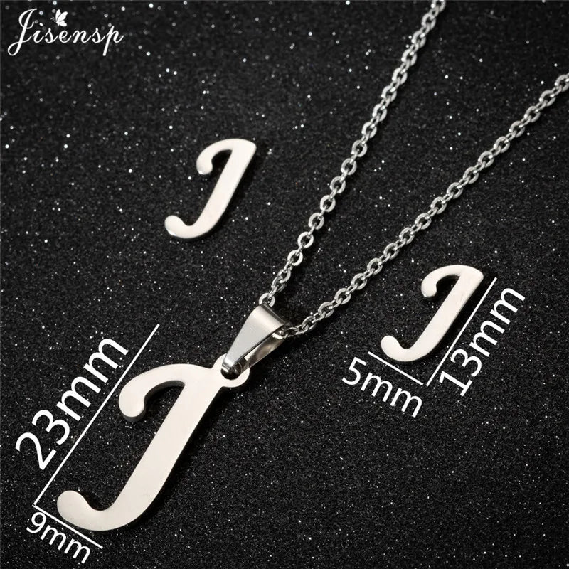 Personalize A-Z Letter Alphabet Pendant Necklace Long Chain Initial Necklaces Charms
