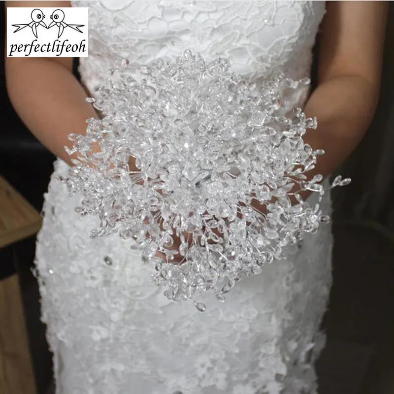Perfect Wedding bouquet Bridal wedding bouquet holding hands Crystal boutique wedding bouquet