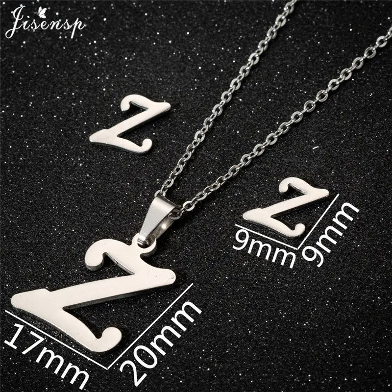 Personalize A-Z Letter Alphabet Pendant Necklace Long Chain Initial Necklaces Charms