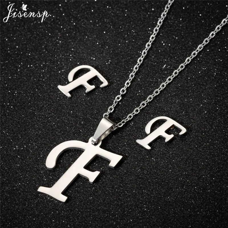 Personalize A-Z Letter Alphabet Pendant Necklace Long Chain Initial Necklaces Charms