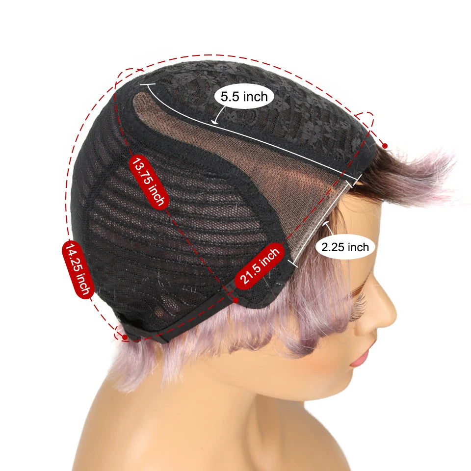 Sleek Short Human Hair Wigs Remy Brazilian Hair Wigs 613 Blonde Lace Wigs L Part Pixie Cut Wig Black Short Lace Wigs