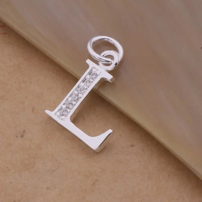 Letter A-S  silver plated Necklace, Pendant