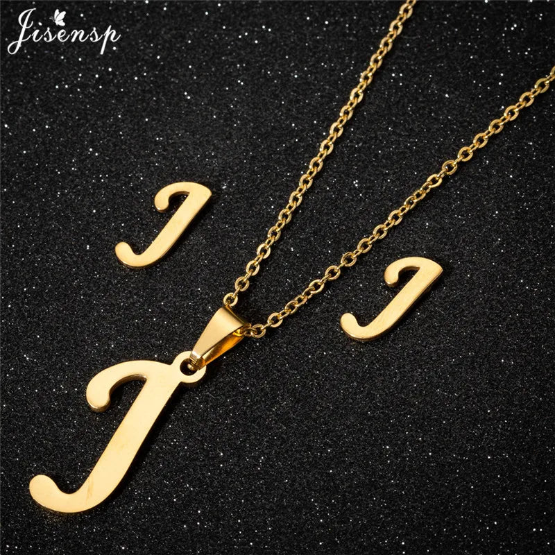 Personalize A-Z Letter Alphabet Pendant Necklace Long Chain Initial Necklaces Charms