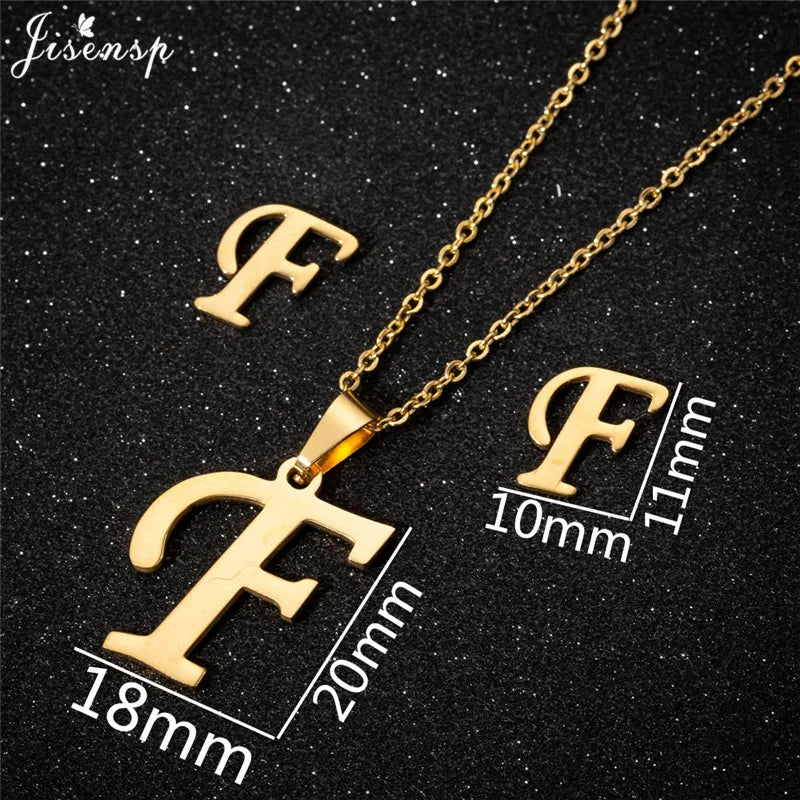 Personalize A-Z Letter Alphabet Pendant Necklace Long Chain Initial Necklaces Charms