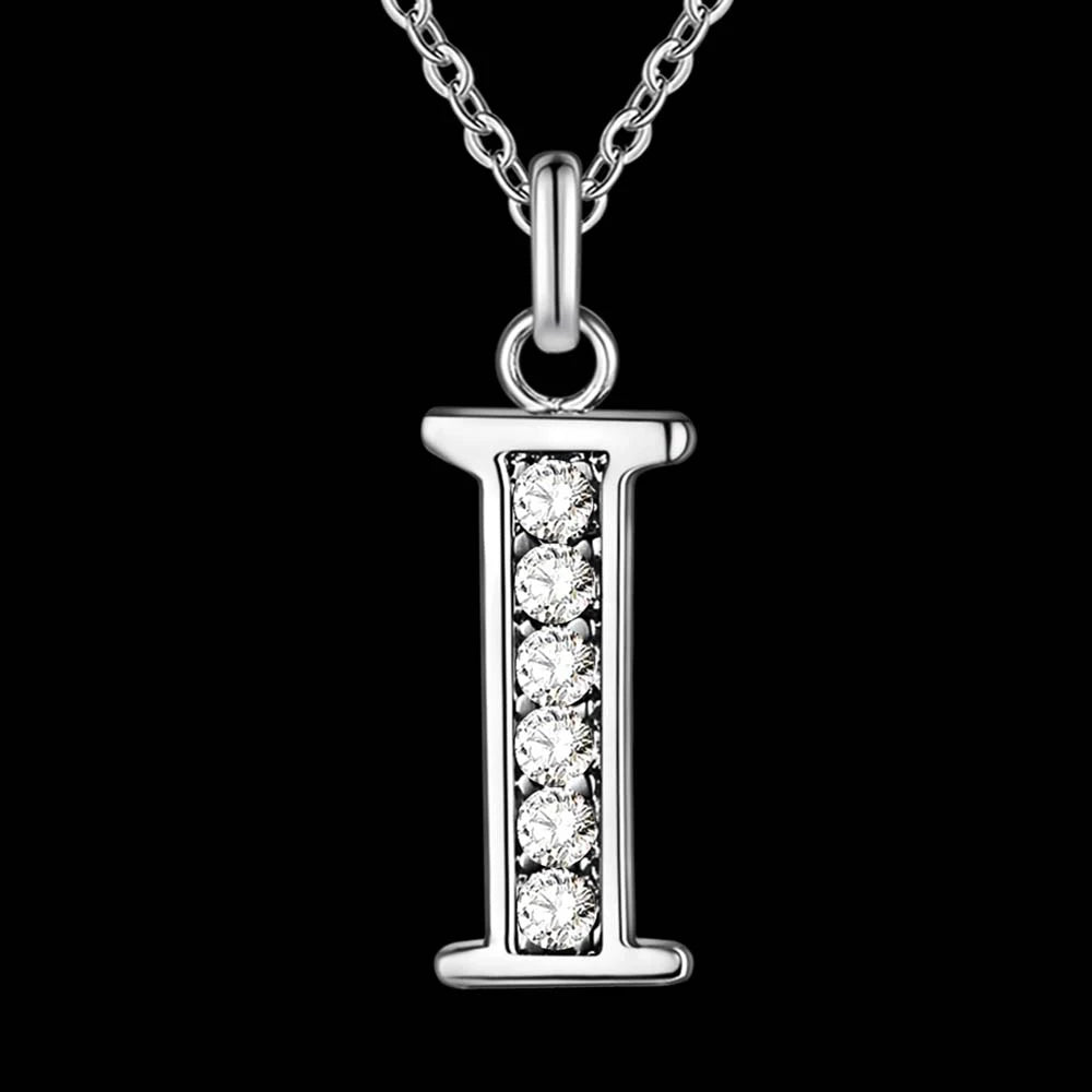 Letter A-S  silver plated Necklace, Pendant