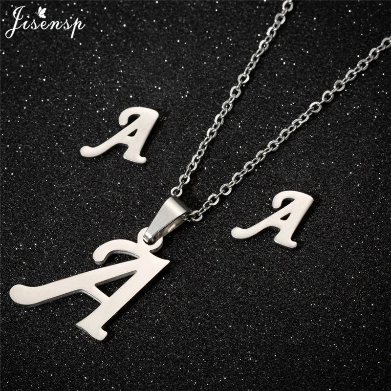Personalize A-Z Letter Alphabet Pendant Necklace Long Chain Initial Necklaces Charms
