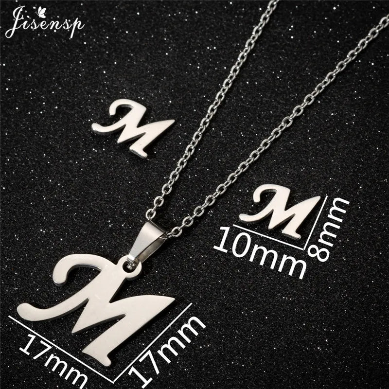 Personalize A-Z Letter Alphabet Pendant Necklace Long Chain Initial Necklaces Charms