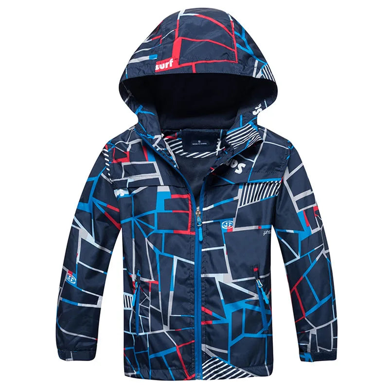 Spring Autumn Polar Fleece Children Outerwear Warm Sporty Kids Clothes Waterproof Windproof Boys Jackets For 4-12T 2 Colors