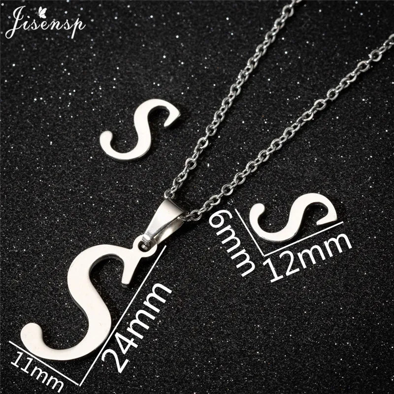 Personalize A-Z Letter Alphabet Pendant Necklace Long Chain Initial Necklaces Charms