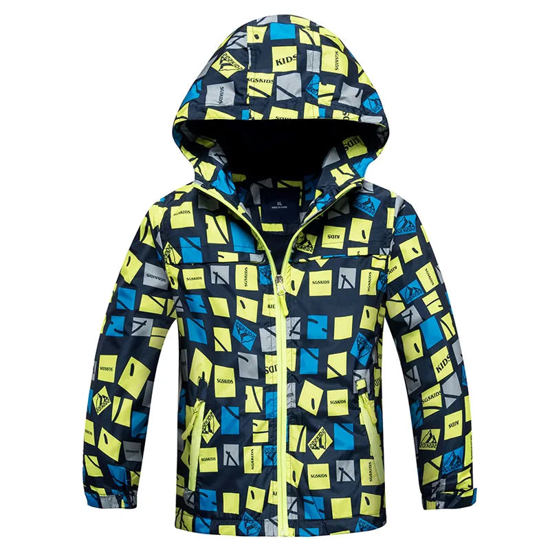 Spring Autumn Polar Fleece Children Outerwear Warm Sporty Kids Clothes Waterproof Windproof Boys Jackets For 4-12T 2 Colors