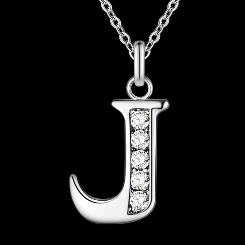Letter A-S  silver plated Necklace, Pendant