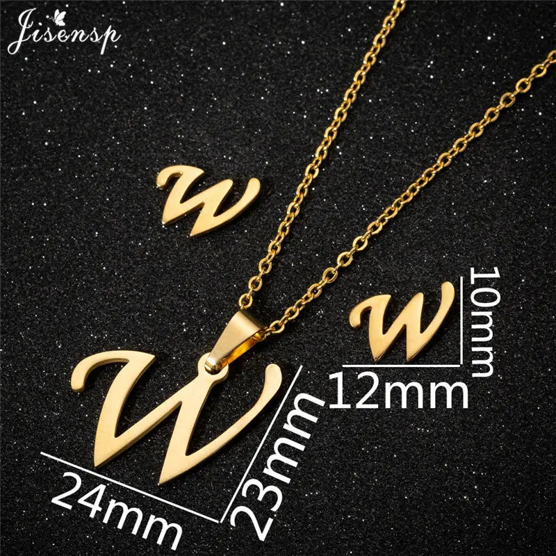 Personalize A-Z Letter Alphabet Pendant Necklace Long Chain Initial Necklaces Charms