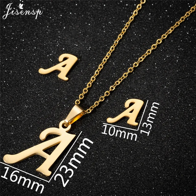 Personalize A-Z Letter Alphabet Pendant Necklace Long Chain Initial Necklaces Charms