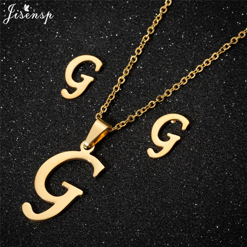 Personalize A-Z Letter Alphabet Pendant Necklace Long Chain Initial Necklaces Charms