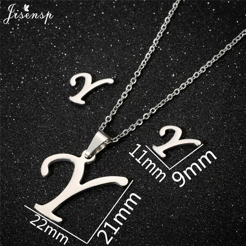 Personalize A-Z Letter Alphabet Pendant Necklace Long Chain Initial Necklaces Charms
