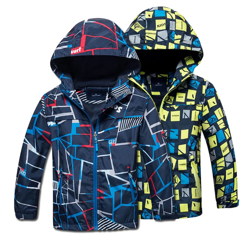 Spring Autumn Polar Fleece Children Outerwear Warm Sporty Kids Clothes Waterproof Windproof Boys Jackets For 4-12T 2 Colors