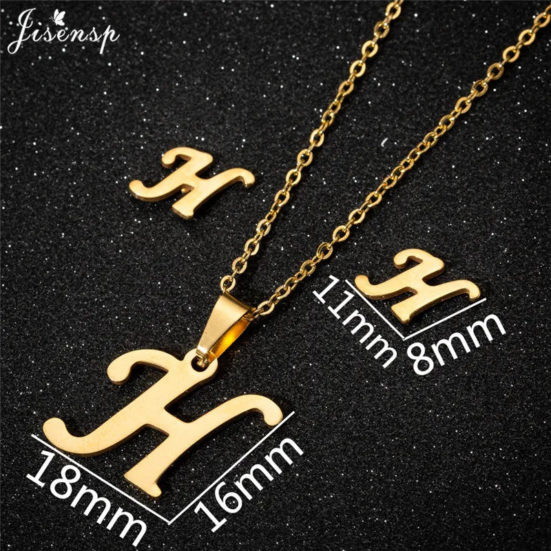 Personalize A-Z Letter Alphabet Pendant Necklace Long Chain Initial Necklaces Charms