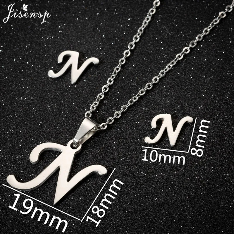 Personalize A-Z Letter Alphabet Pendant Necklace Long Chain Initial Necklaces Charms