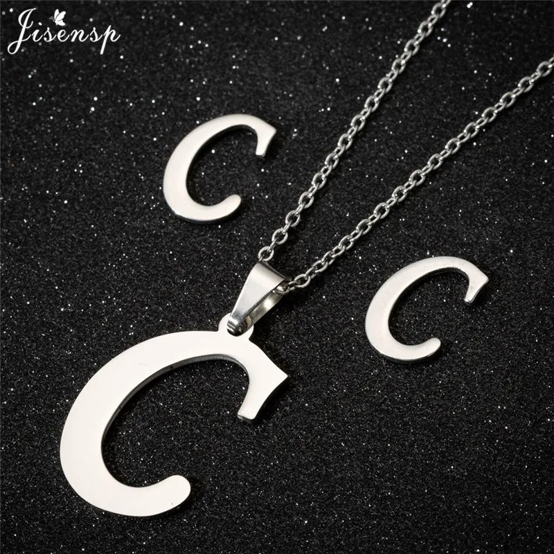 Personalize A-Z Letter Alphabet Pendant Necklace Long Chain Initial Necklaces Charms
